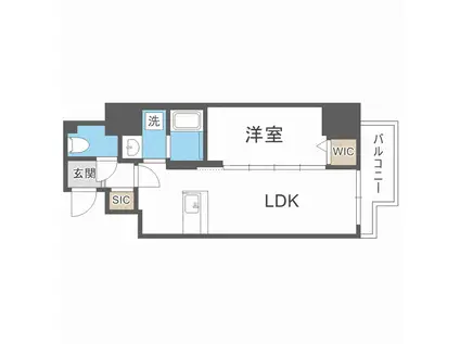 VIVRE福島(1LDK/9階)の間取り写真