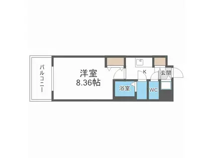 JPレジデンス大阪城南Ⅱ(1K/3階)の間取り写真