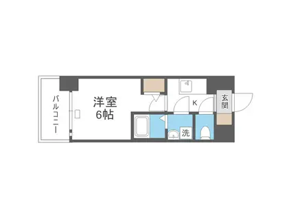 エスリード大阪デュアルゲート(1K/6階)の間取り写真