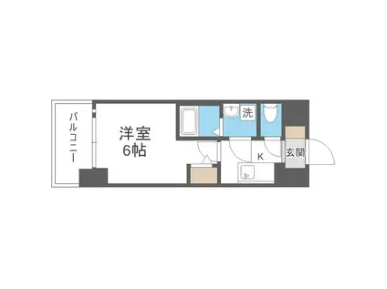 エスリード大阪デュアルゲート(1K/6階)の間取り写真