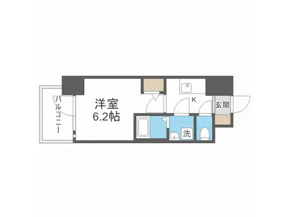 エスリード大阪デュアルゲート(1K/10階)の間取り写真