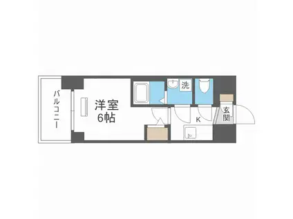 エスリード大阪リエート(1K/10階)の間取り写真