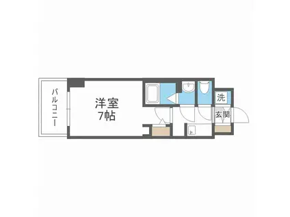 S-RESIDENCE福島玉川DEUX(1K/2階)の間取り写真