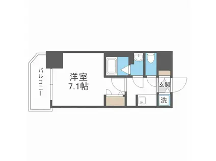 S-RESIDENCE福島玉川DEUX(1K/2階)の間取り写真