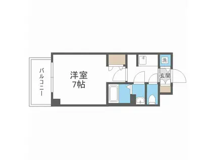 S-RESIDENCE福島玉川DEUX(1K/6階)の間取り写真