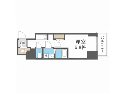 S-RESIDENCE福島玉川TRES(1K/3階)の間取り写真