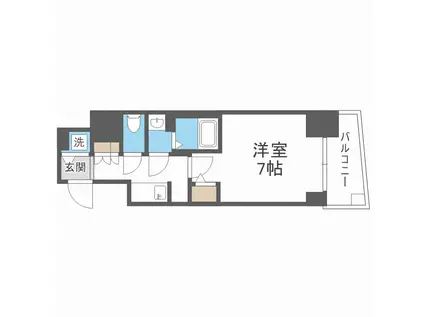 S-RESIDENCE福島玉川TRES(1K/3階)の間取り写真