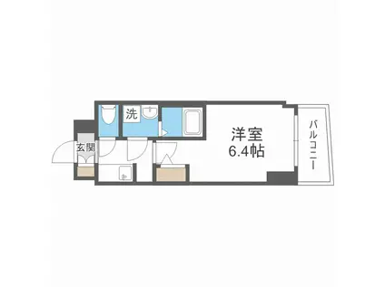 S-RESIDENCE福島玉川TRES(1K/11階)の間取り写真