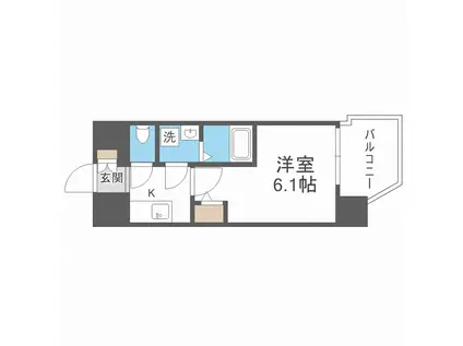 エスリードレジデンス大阪桜ノ宮(1K/4階)の間取り写真
