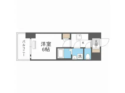 エスリード大阪ザ・ルクス(1K/13階)の間取り写真
