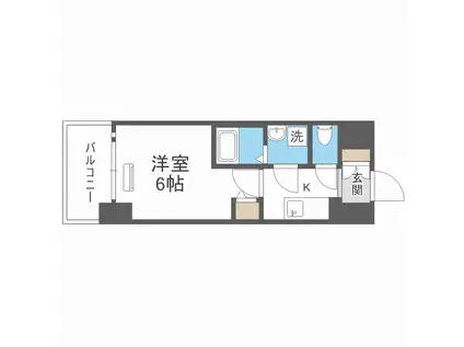 エスリード大阪ザ・ルクス(1K/13階)の間取り写真
