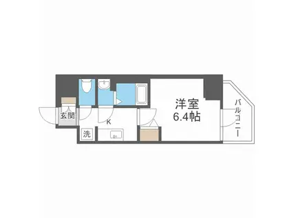 アドバンス大阪カーサ(1K/12階)の間取り写真