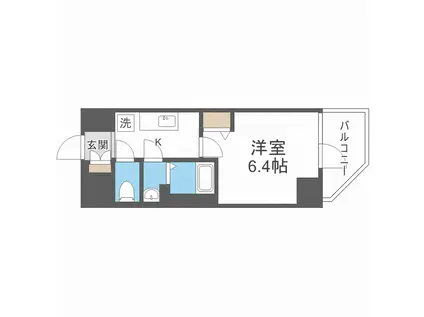 アドバンス大阪カーサ(1K/6階)の間取り写真