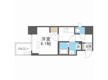 アクアプレイス江戸堀(1K/8階)の間取り写真