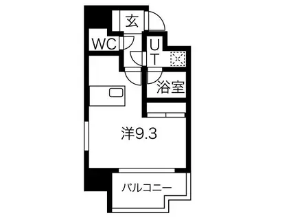 アバンティ大阪ドームシティ(ワンルーム/9階)の間取り写真