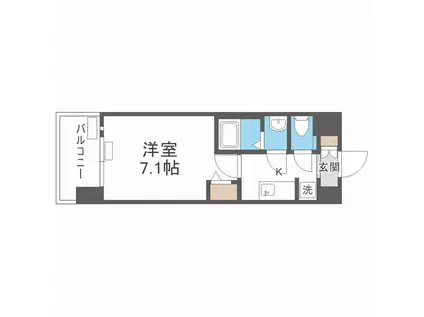プレサンス OSAKA 姫里エンファシス(1K/6階)の間取り写真