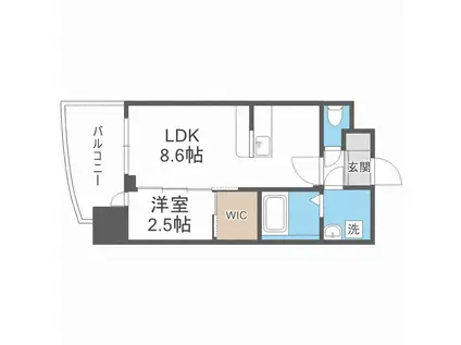 セレニテ中崎町リアン(1LDK/6階)の間取り写真