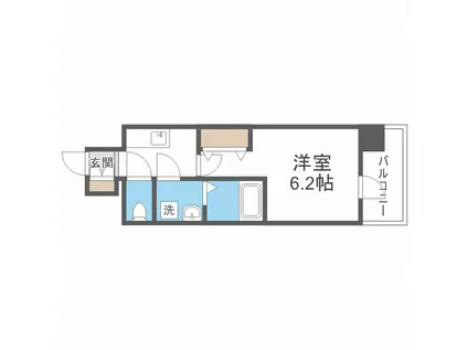 エスリードレジデンス大阪難波(1K/14階)の間取り写真