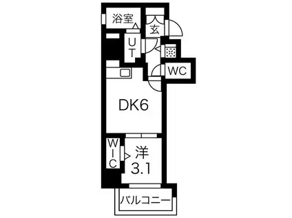 ワールドアイ大阪ドームシティⅡ(1DK/10階)の間取り写真