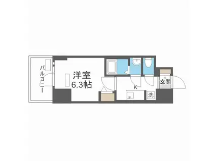 プレサンス塚本アクミリオン(1K/3階)の間取り写真