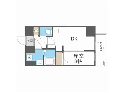 メインステージ大阪ノースGATEⅡ(1DK/2階)の間取り写真