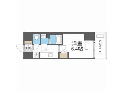 プレサンス桜ノ宮イーサリアル(1K/6階)の間取り写真
