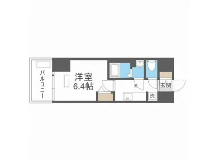 プレサンス桜ノ宮イーサリアル(1K/10階)の間取り写真