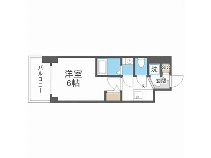 エスリードレジデンス大阪ウエストコート(1K/9階)の間取り写真
