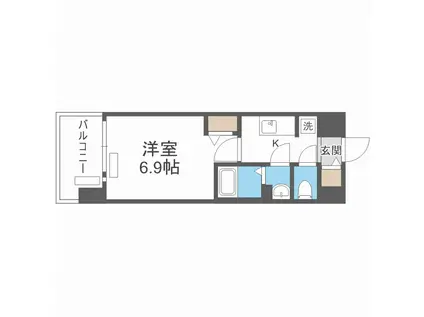 プレサンス大阪都島エレナード(1K/2階)の間取り写真