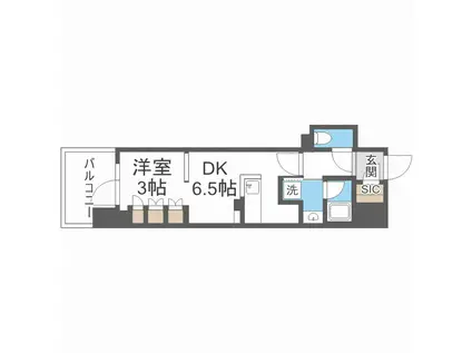 BPRレジデンス大阪本町Q(ワンルーム/8階)の間取り写真
