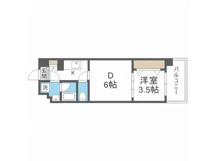ファステート大阪マジョリティ(1DK/4階)の間取り写真