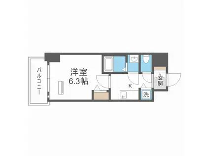 ゼオン大阪イースト(1K/5階)の間取り写真