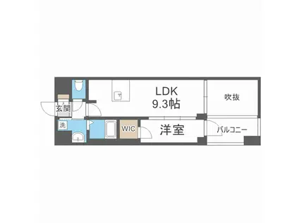 プレサンス堺筋本町ディスティニー(1LDK/4階)の間取り写真