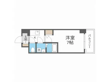 エスリード大阪クレストコート(1K/2階)の間取り写真