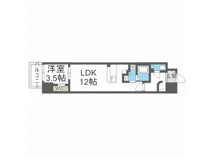 ラフォルム鎗屋町(1LDK/8階)の間取り写真