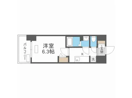 プレサンス THE TENNOJI 逢阪トゥルー(1K/9階)の間取り写真