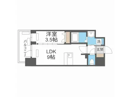 プレサンス立売堀ベルヴィル(1LDK/7階)の間取り写真