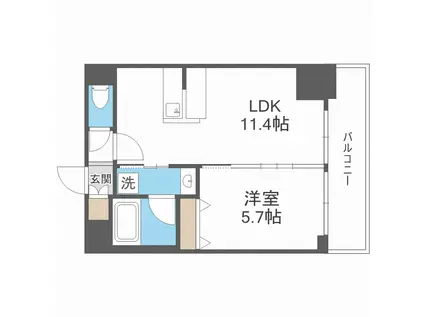 ORSUS新大阪(1LDK/6階)の間取り写真