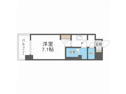 ファステート都島フィーノ(1K/8階)の間取り写真