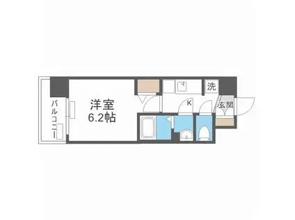 プレサンスOSAKA三国ネオス(1K/5階)の間取り写真