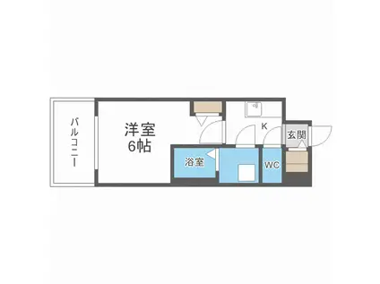 ファステート北大阪ラッセル(1K/5階)の間取り写真