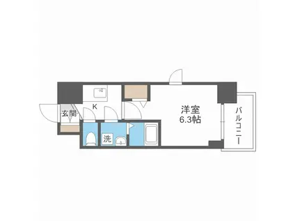 エスリード大阪CENTRAL AVENUE(1K/2階)の間取り写真