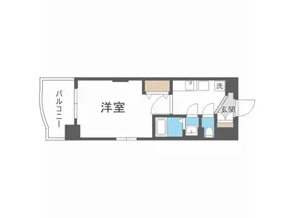 LUXE新大阪α(1K/2階)の間取り写真