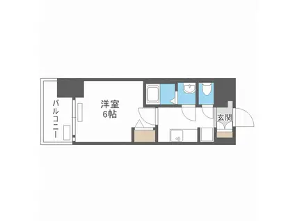 プレサンス南堀江(1K/4階)の間取り写真
