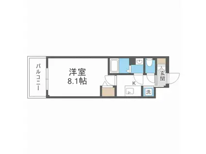 サムティ上新庄レジデンス(1K/9階)の間取り写真