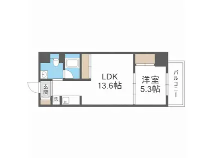 URESIDENCE TEMMABASHI(1LDK/11階)の間取り写真