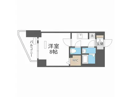 ララプレイス大阪福島プレッソ(1K/6階)の間取り写真