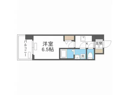 レジュールアッシュ桜宮リバーコート(1K/9階)の間取り写真