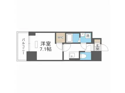 エスプレイス大阪ガルフレジデンス(1K/4階)の間取り写真