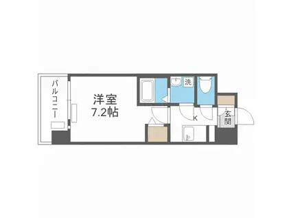 レジュールアッシュ桜宮エクシード(1K/8階)の間取り写真